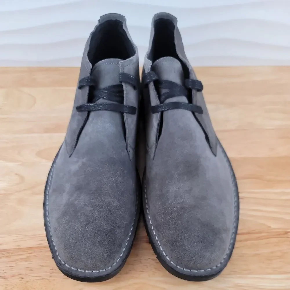 John Varvatos Star USA D Mens Size 13 Gray Suede Leather Chukka Desert Boots - Picture 8 of 16
